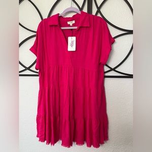 Tiered Ruffle Dress with V-Neck